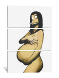 a painting of a woman with a cigarette in her mouth
