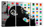 a painting of a monkey with colorful squares on it