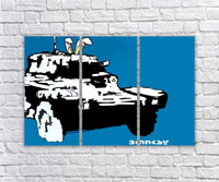 BANKSY Canvas Bunny Tank Banksy Graffiti Wall Art Print Gallery Wrapped