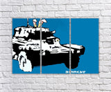 BANKSY Canvas Bunny Tank Banksy Graffiti Wall Art Print Gallery Wrapped