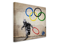 BANKSY Olympic Rings Fine Art Paper or Canvas Print Reproduction (Square)