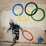 BANKSY Olympic Rings Fine Art Paper or Canvas Print Reproduction (Square)